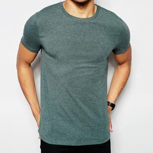 Camiseta de algodón con Logo personalizado para hombre, Camisa lisa de color liso con parte inferior curva plisada de manga corta para deporte, informal, de verano - Product Image 5