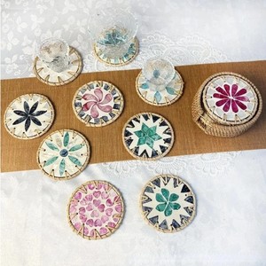 Articles chauds mélange de rotin d'été sous-verres en nacre Style Boho coloré pour la vaisselle de cuisine tapis tissé à la main fabriqué au Vietnam - Product Image 5