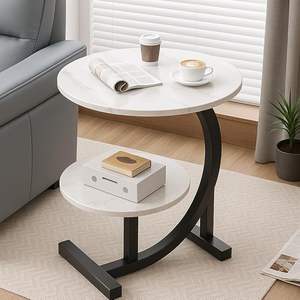 Square metal <b>side</b> <b>table</b> with marble top suitable for luxurious living room furniture arrangement ideas - Product Image 2