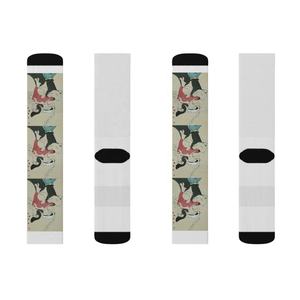 Chaussettes pour hommes de haute qualité, décontractées, confortables et antidérapantes, avec impression personnalisée, en polyester, sublimation blanche dans le bas du corps - Product Image 3