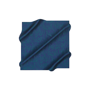 Navy Blue <b>Silk</b> Crepe Satin Square <b>Scarf</b> with Patterned Design - Product Image 1