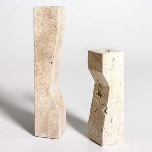 Support de bougie conique minimaliste moderne en marbre nu, décoration d'accent de table, pierre naturelle artisanale, décoration artistique pour la maison - Product Image 6