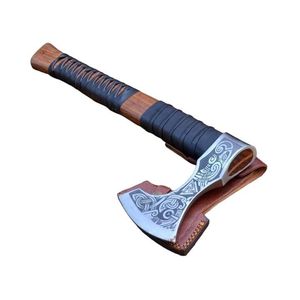 Venta al por mayor pedidos a granel personalizados OEM ODM servicio hacha acero de alto carbono hacha Acero inoxidable Damasco acero caza Camping corte - Product Image 2