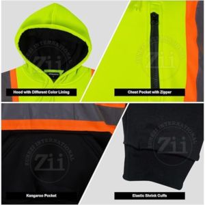 Uniformes DE TRABAJO impermeables ANSI Clase 2 EN ISO 20471 Clase 2 para hombre, 65% poliéster, 35% algodón, cinta reflectante de seguridad fluorescente - Product Image 5
