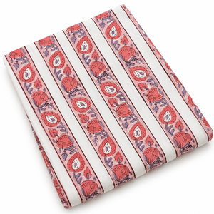 Tela de Voile de Algodón con Estampado Floral Rosa a Rayas, Ligera y Transpirable, Tejido Rosa, Moda Rajasthan, 90 GSM - Product Image 2