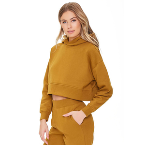 Fabricación de Diseño Personalizado, Sudaderas Cortas de Lujo con Logotipo Personalizado, Sudaderas Cortas de Algodón al por Mayor para Mujer - Product Image 2