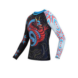 Camisa de gimnasio de compresión Lisa para hombres adultos niños Mma Rashguard ligero Rash Guard mangas completas hombres Rush Guard - Product Image 2