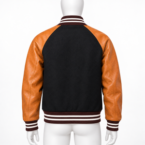 Chaquetas Varsity de Cuero Suave Premium, Chaquetas de Invierno con Logotipo Frontal, Ecológicas, Transpirables, con Mangas en Contraste y Ribetes Acanalados, a la Moda - Product Image 5