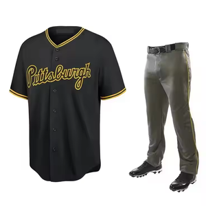 New Wholesale Custom Logo Sports Baseball Uniform Sublimation Quick Dry Breathable Men's Embroidered Baseball <b>Jersey</b> - Product Image 4