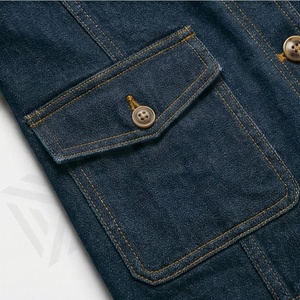 Veste en jean décontractée personnalisée pour hommes, grandes tailles, 100% coton, option logo sur le devant, respirante, veste d'hiver - Product Image 5