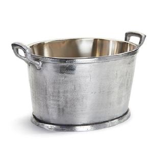 Horn Handle Custom Logo Hammered Large Champagne Ice Bowl Stainless Steel Bar <b>Beer</b> Wine Bottle Cooler Party Ice <b>Bucket</b> - Product Image 2