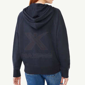 โรงงานผลิตเสื้อฮู้ดกันลมสำหรับขายออนไลน์ เสื้อฮู้ดผู้หญิงทำจากผ้าฝ้าย - Product Image 3