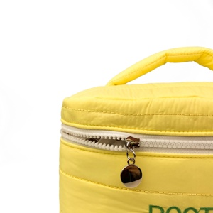 OEM Custom Quilted Puffy Hanging Travel Toiletry Organizer Pouch case Set Make up With logo Puffer Cosmetic Bag - Product Image 5