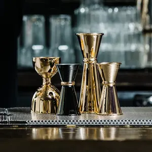 Custom Made Indian <b>Cocktail</b> Jigger Modern Brass 1oz 2oz Double <b>Cup</b> with Engraved Details Metal Material - Product Image 4