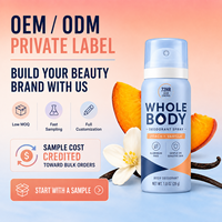 Déodorant Corporel en Spray Sans Aluminium, Parfum Personnalisé, Contrôle des Odeurs 72H, pH Équilibré pour Femmes - OEM/ODM Marque Privée
