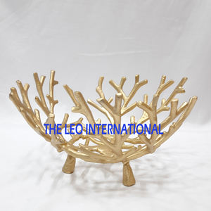 Bol de style fantaisie en forme de branche d'arbre en métal plaqué or moderne pour bol décoratif pour la maison - Product Image 1