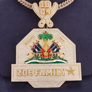 Colgante Personalizado de Plata de Ley 925 con Diamante Moissanite VVS, Diseño de Lujo con Diamantes Engastados, Joyería Hip Hop - Product Image 3