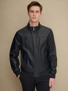 Chaquetas informales de cuero genuino para hombre, chaqueta de moda de cuero marrón desgastado, 100% - Product Image 4