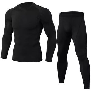 GAF Custom Printed <b>Mens</b> Long Sleeve BJJ MMA Rash Guard <b>Mens</b> <b>Compression</b> Tights Tee <b>Shirt</b> Leggings Set - Product Image 3