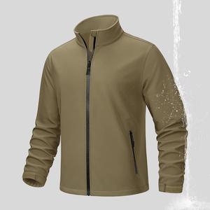 Chaqueta atlética informal de invierno a prueba de viento cuello alto repelente al agua antiestático cremallera completa tamaño exterior tejido frontal - Product Image 5