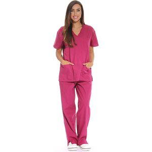 Traje de enfermera de poliéster suave para mujer, uniformes médicos de enfermera de manga corta para hospitales médicos, suave y cómodo - Product Image 3