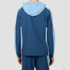 Ensemble de survêtement de sport d'extérieur en nylon à manches longues personnalisable avec fermeture éclair pour hommes, ensemble coupe-vent deux pièces pour hommes - Product Image 4