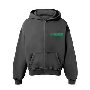 Sweat à capuche zippé uni personnalisé unisexe, vente en gros, poids lourd, qualité supérieure, 100% coton molletonné/éponge française, séchage rapide - Product Image 2