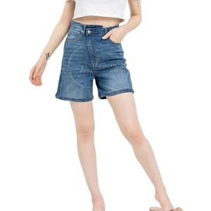 2026 Customized <b>High</b> <b>Waist</b> Women's Fashion <b>Jeans</b> <b>Shorts</b> Breathable Cotton Custom Color - Product Image 1