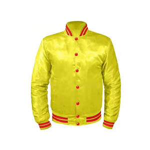 Elegante chaqueta universitaria de satén OEM, chaqueta Bomber de béisbol personalizada para ropa de calle Unisex, ropa de moda universitaria de alta calidad - Product Image 4