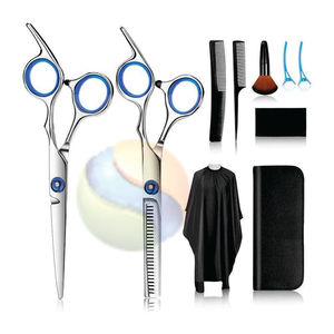 Juego de Tijeras de Peluquería Profesionales Premium, Tijeras de Barbero de Acero Inoxidable con Tijeras de Entresacar y Texturizar, para Salón - Product Image 1