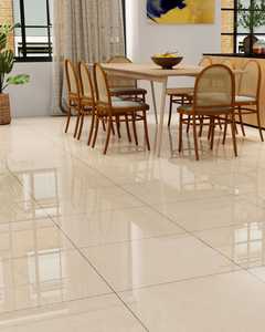 Baldosa de Porcelana Esmaltada Beige de 600x600 mm, Baldosa de Suelo con Aspecto de Mármol Premium para Salas de Estar y Espacios Comerciales - Product Image 3