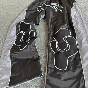 Pantalones de chándal de nailon transpirables Unisex personalizados, ropa de calle holgada de pierna ancha ajustable, diseño bordado, cortavientos, características - Product Image 3