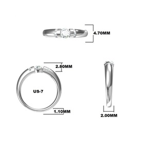 Elegante 0.50Ct F-Type Round Lab Grown Diamond Unisex Wedding Band en oro blanco de 14K Anillos de diamantes de moda OEM al por mayor - Product Image 5