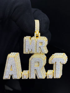 Collier pendentif en acier inoxydable serti de diamants CZ personnalisé Hip Hop - Product Image 5