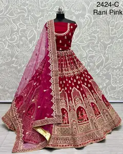 Designer Bruiloft Lehenga Choli Vervaardigd In India