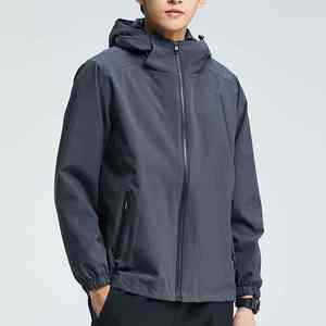 Vente en gros d'usine, sweat à capuche unisexe décontracté, fermeture éclair intégrale, imperméable, respirant, coupe-vent, léger, en toile, vêtements de sport, hiver, devant - Product Image 5