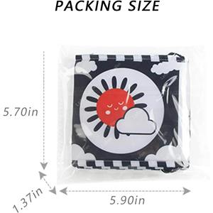 Libro suave sensorial para bebé al por mayor, juguete arrugado de alto contraste en blanco y negro para aprendizaje temprano Montessori, proveedor OEM - Product Image 5