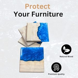 Handmade Wood Epoxy <b>Table</b> <b>Coaster</b> Royal Look Beaded Design for Hotel & Restaurant for <b>Table</b> Decorative & Gift Use - Product Image 5