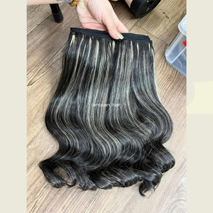 Extensions de cheveux vietnamiens douces et sans nœuds, à clipser, produites par la technique slave pour un look européen luxueux - Product Image 6