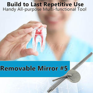 Miroir dentaire manuel de haute qualité avec option lumière LED, réflecteur buccal en acier inoxydable, certifié CE, léger pour une inspection buccale précise - Product Image 3