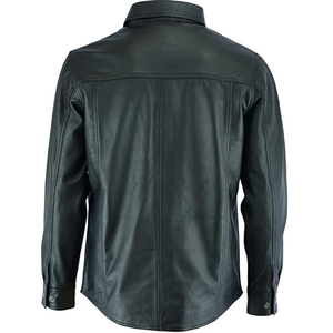 Nouveauté Chemise de chasse pour homme sur mesure 100% cuir finition manches régulières respirante coupe-vent écologique bouton en corne - Product Image 6