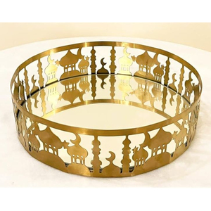 Plateau de service en bois attrayant ornements de Ramadan musulman Islam Eid Festivals plateau de décoration par Royal Home Collection fournitures - Product Image 3