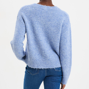 เสื้อสเวตเตอร์แขนยาวแฟชั่นลำลองสำหรับผู้หญิงพร้อมผ้าถักที่อบอุ่นระบายอากาศได้ดีสำหรับลุคฤดูใบไม้ร่วงและฤดูหนาวที่มีสไตล์ทุกวัน - Product Image 2