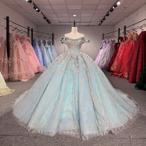 Vestido de Quinceañera Azul Claro con Lentejuelas y Tul, Estilo Princesa, Corsé Transparente con Cuentas, para Fiesta de 15 Años, Estilo Vintage - Product Image 5