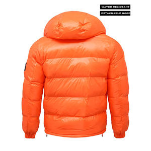 Chaqueta Impermeable Acolchada para Hombre con Logotipo Personalizado OEM, Color Naranja, Cálida para Invierno, Estilo Casual para Exteriores, Cuello Alto, Cierre de Cremallera, Servicio OEM - Product Image 5