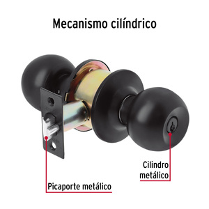 Blocco a 3 sfere, cilindro, ingresso, nero, blister, base - Product Image 4
