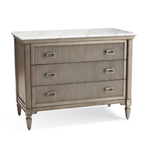 Commode moderne à 3 tiroirs avec plateau en marbre blanc pour chambre à coucher, salon et mobilier de maison - Product Image 2