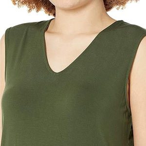 Oem Service Summer Lightweight Knitted Casual Women Tank <b>Top</b> Plus Size Outdoor Use with Front Logo - Product Image 3