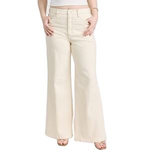 Fashion <b>Women</b> Wide Leg Cream <b>Jeans</b> High Rise Loose Fit Eco-Friendly Denim Pants Plating Street Style Size 26-40 OSCA - Product Image 1
