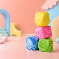 Jouet sensoriel souple en gel marbré, cube anti-stress à récupération lente, portable, couleur personnalisée, cadeau, OEM, ODM, vente en gros